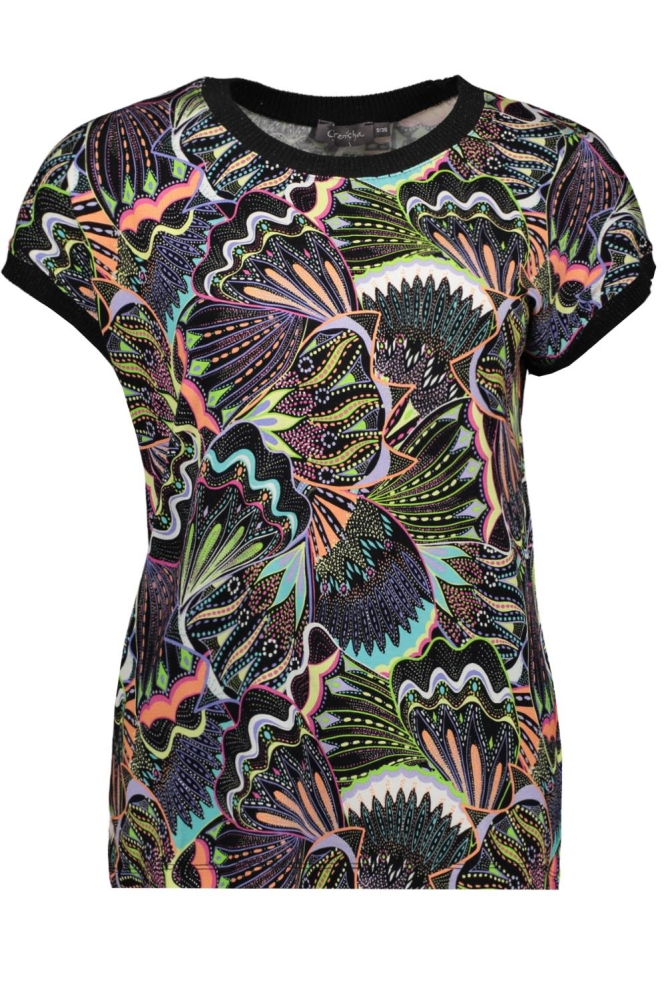 SARAH T SHIRT MET PATROON 42058 60 Blue/Green/Orange